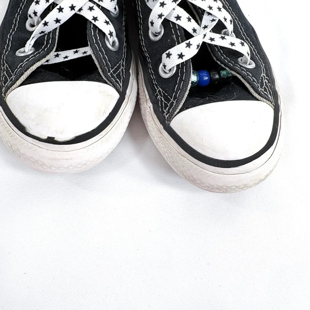 Converse Chuck Taylor All Star High Top Black Star‎ Print Laces 3J231 Youth 11.5